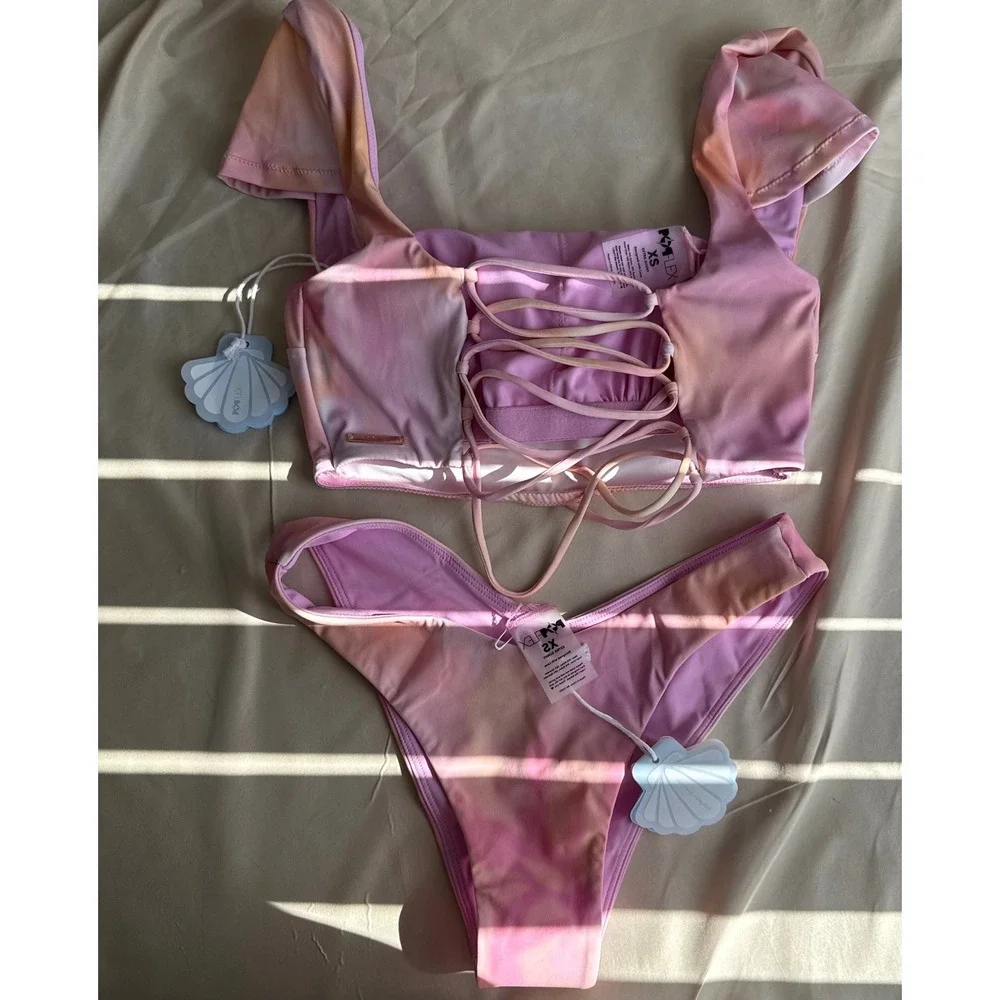 NWT POPFLEX Floral Haze Bikini Set‎ - XS Boardwalk Top & XS Low Tide Bottoms